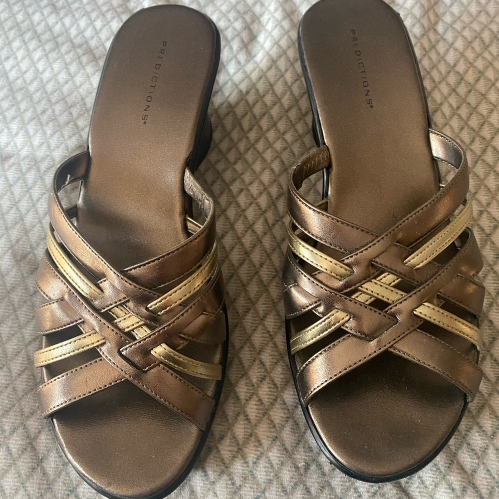 Predictions Women's Bronze and Gold Sandals